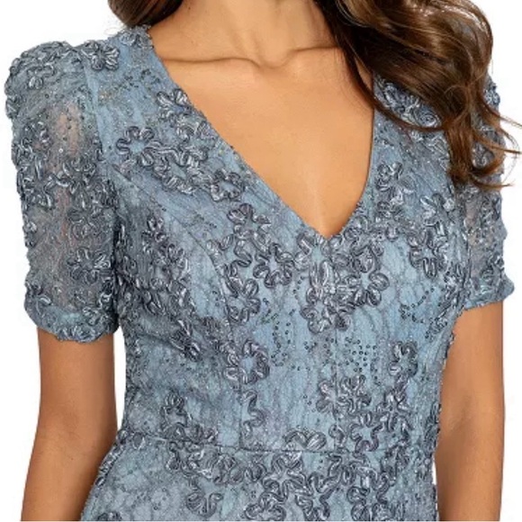 Xscape Blue Lace Maxi Dress - Picture 3 of 5